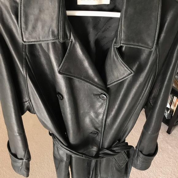 Jones New York Jackets & Blazers - Genuine Leather Trench Coat